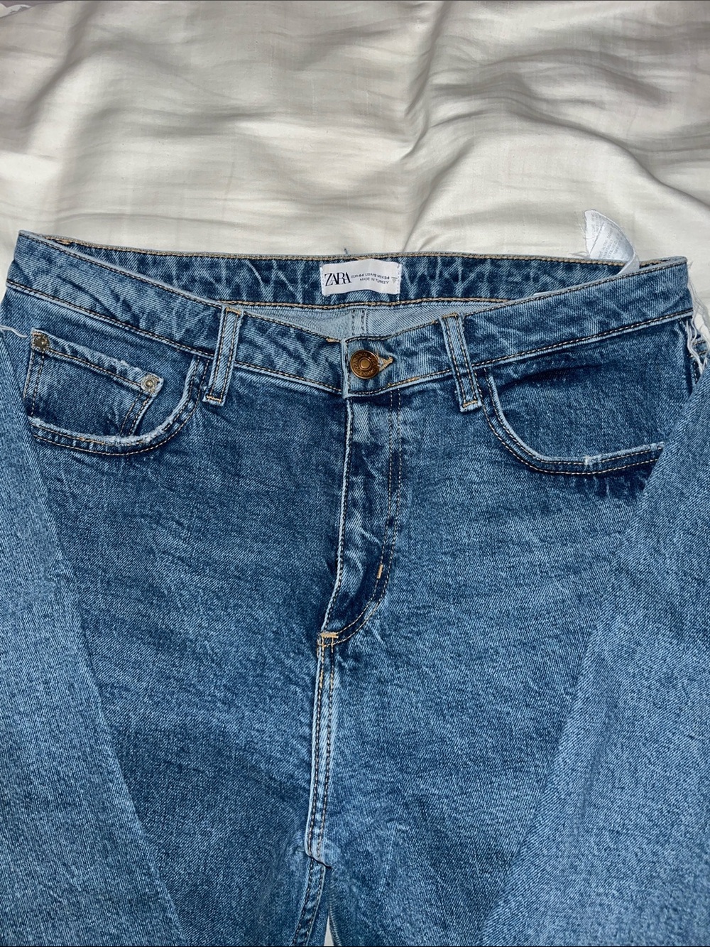 Zara Slim Straight Jeans in Medium Blue